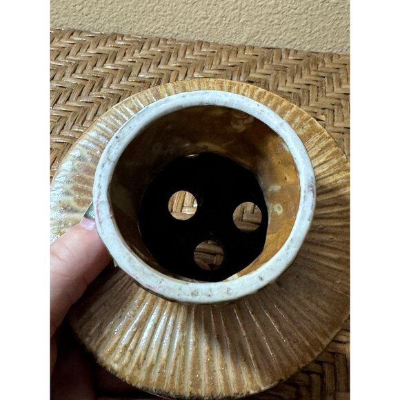 Vintage Japan Pottery Ceramic Mushroom Tea Light Cover/ Incense Burner - Picture 3 of 7